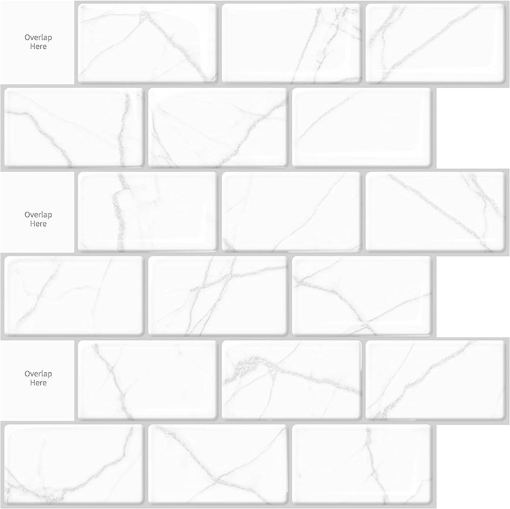 10-Sheet subway Peel and Stick Backsplash