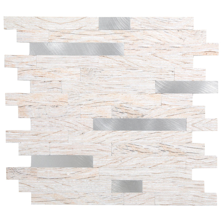 KL-sample Linear Blend Tile Mixed Metal Peel and Stick Backsplash