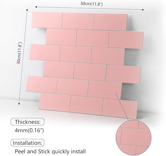Dimensions guide for peel and stick tiles