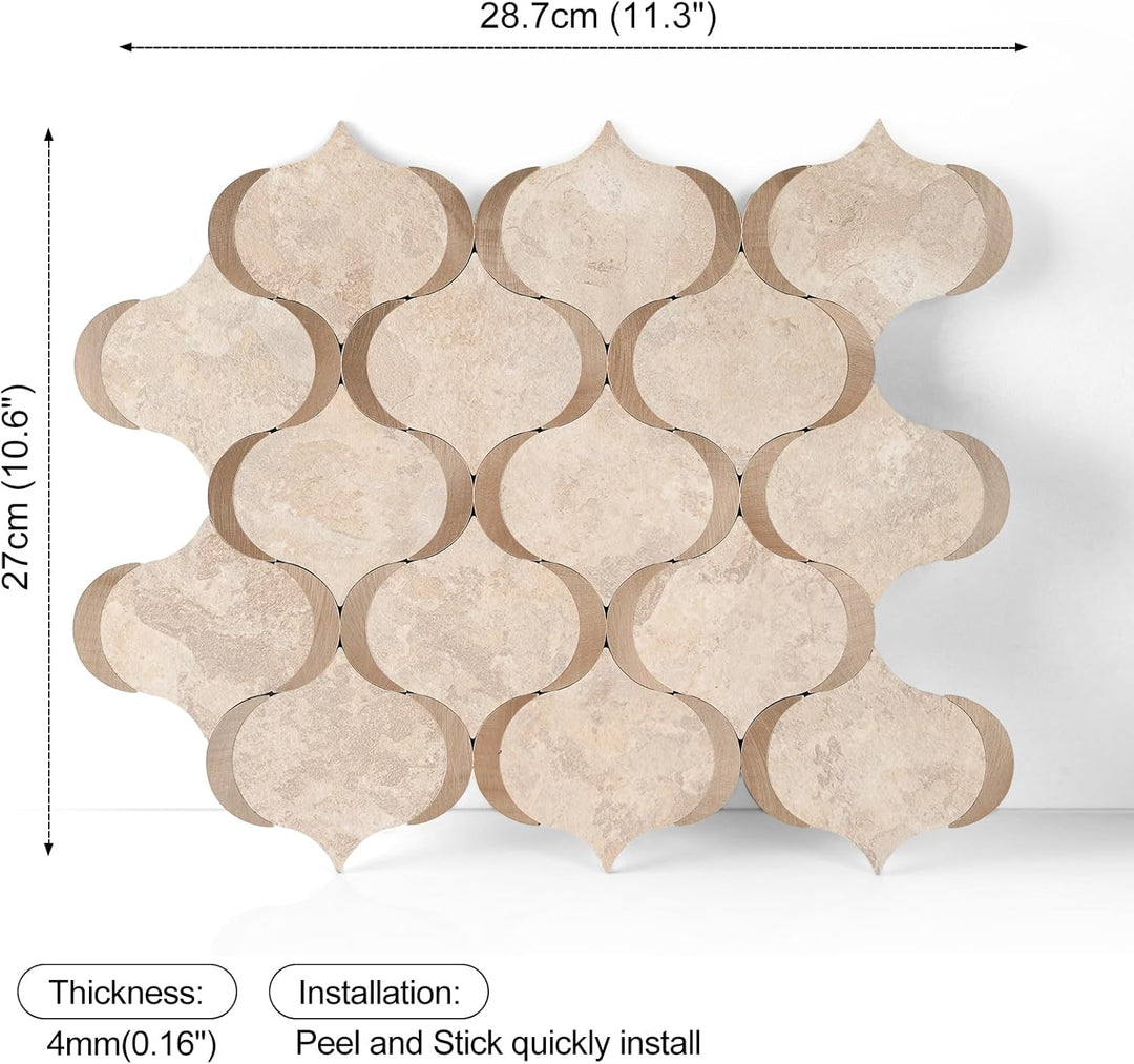 Self-adhesive tile size diagram