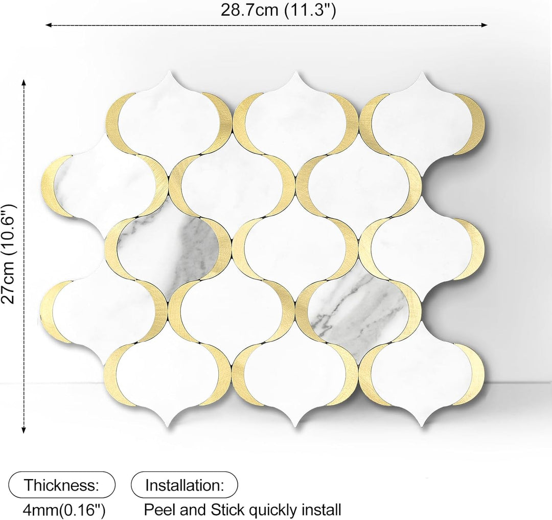Self-adhesive tile size diagram