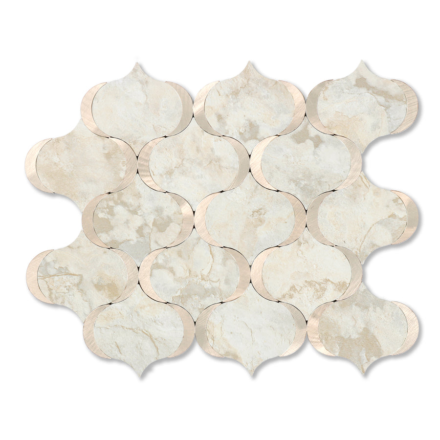 Ecru Beige peel and stick lantern tiles