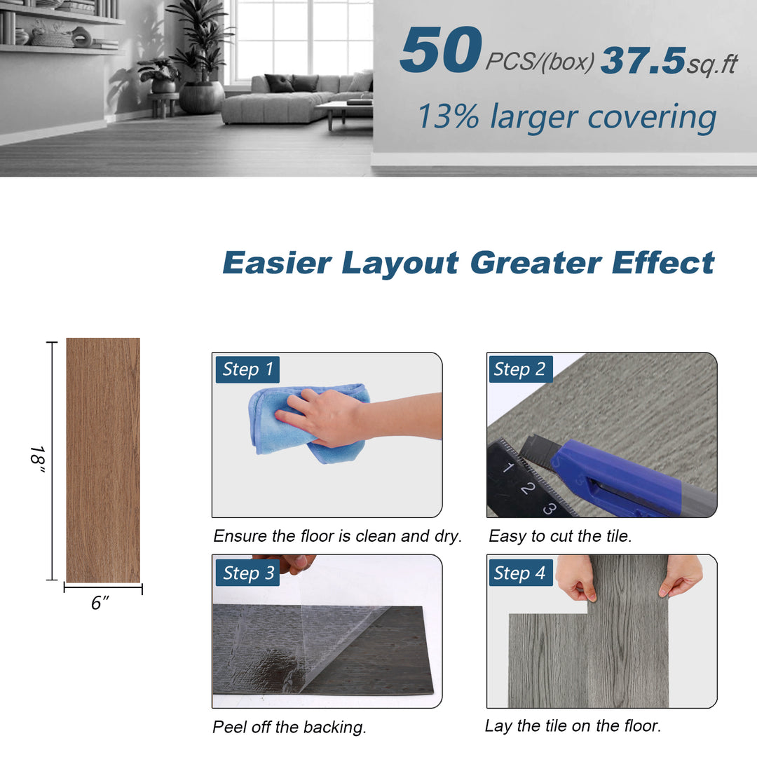 Dimensions of wood-look flooring