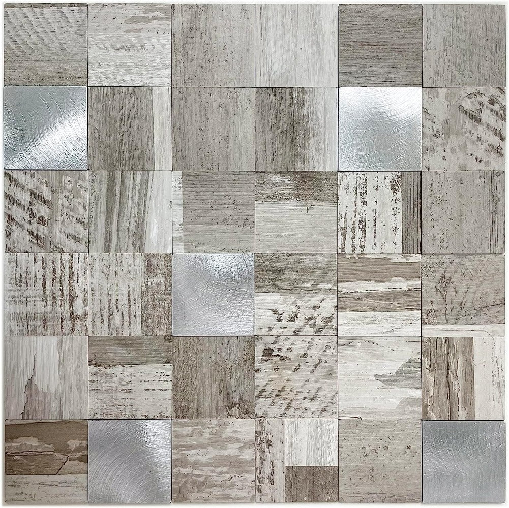 mixed metal peel and stick tile