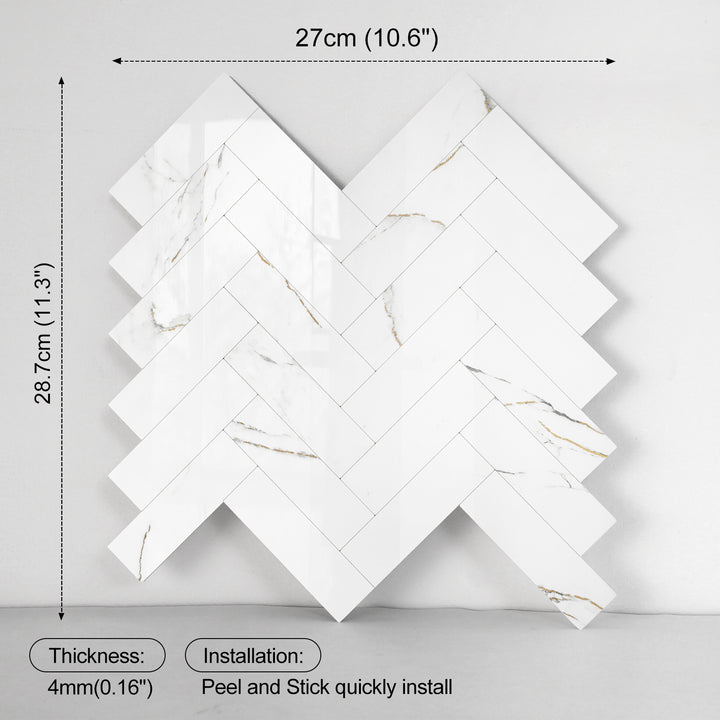 Self-adhesive tile size diagram