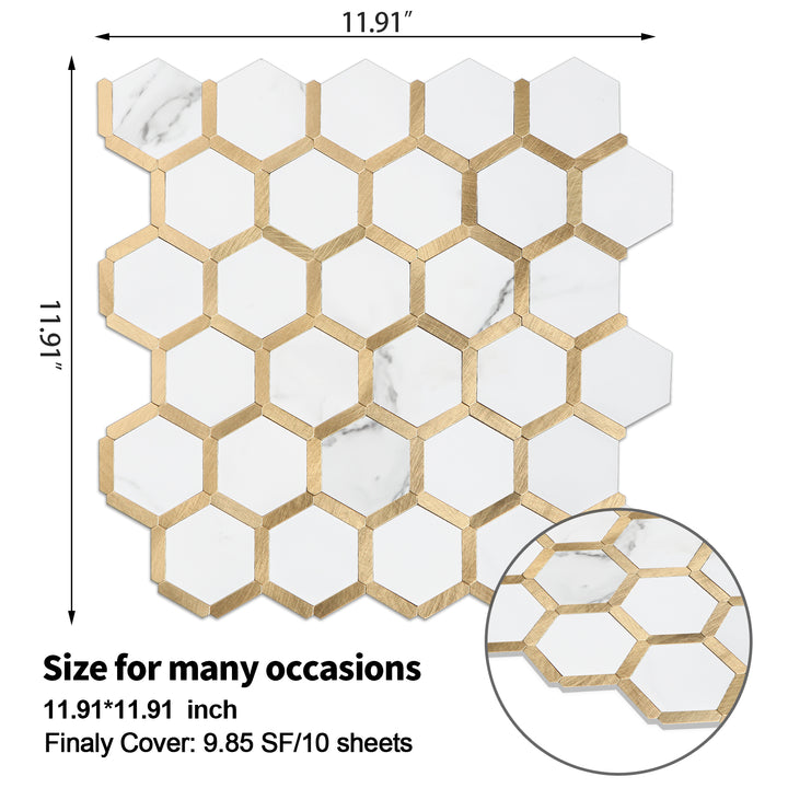 hexagon tile size
