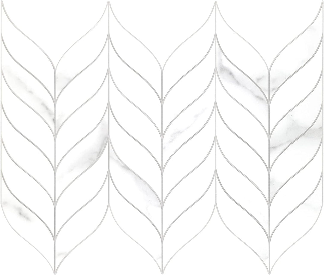 Peel and Stick Leaf Waterjet Backsplash