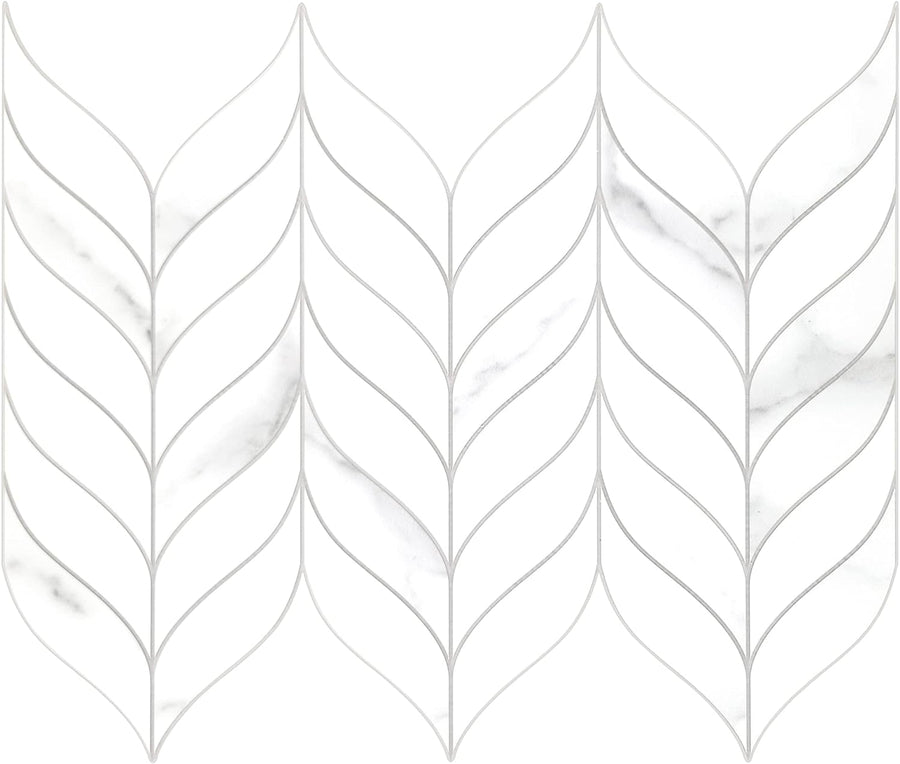 Peel and Stick Leaf Waterjet Backsplash