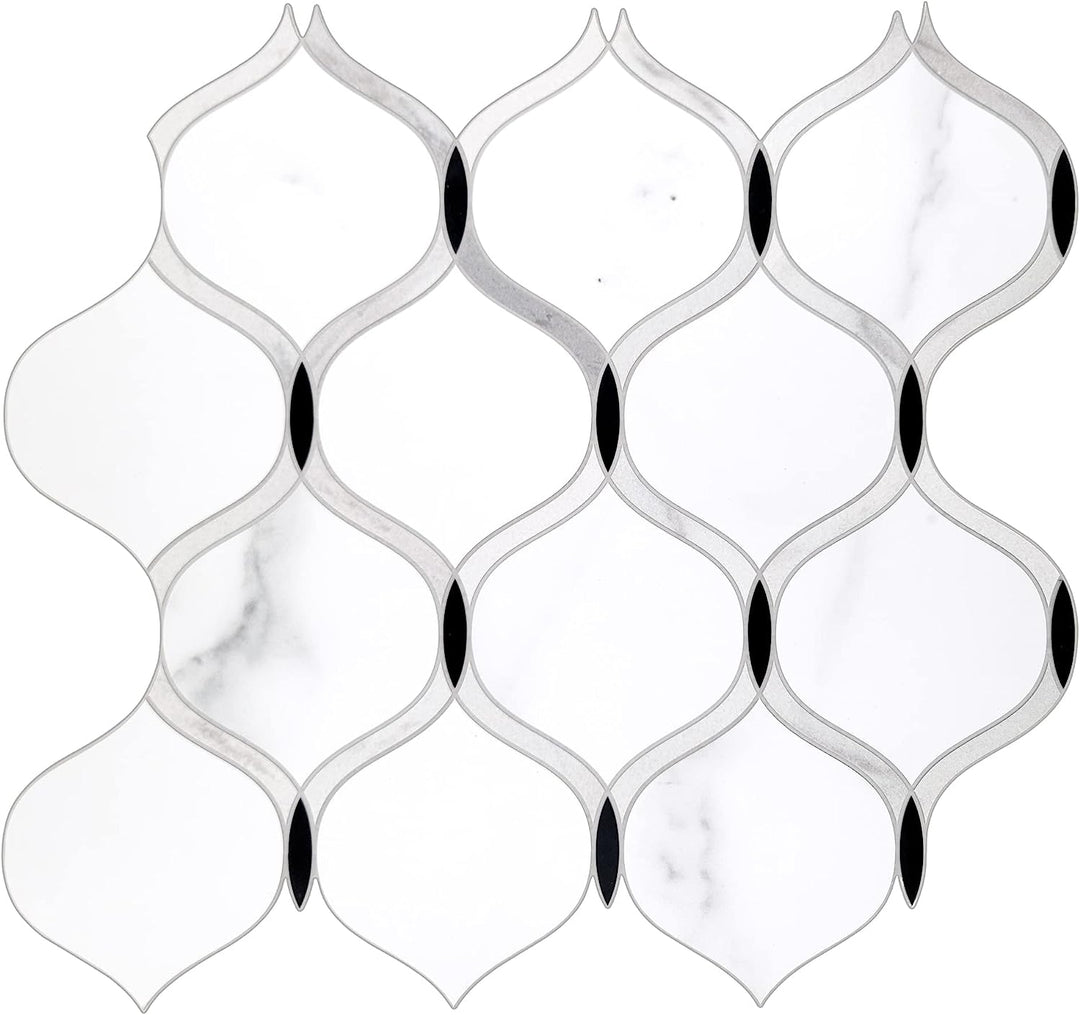 Peel and Stick Peach Hearts Waterjet Backsplash