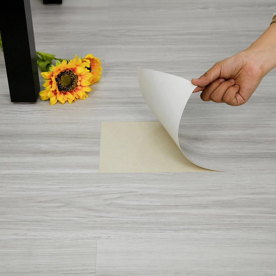 Lighr Grey Peel and Stick Floor Tile