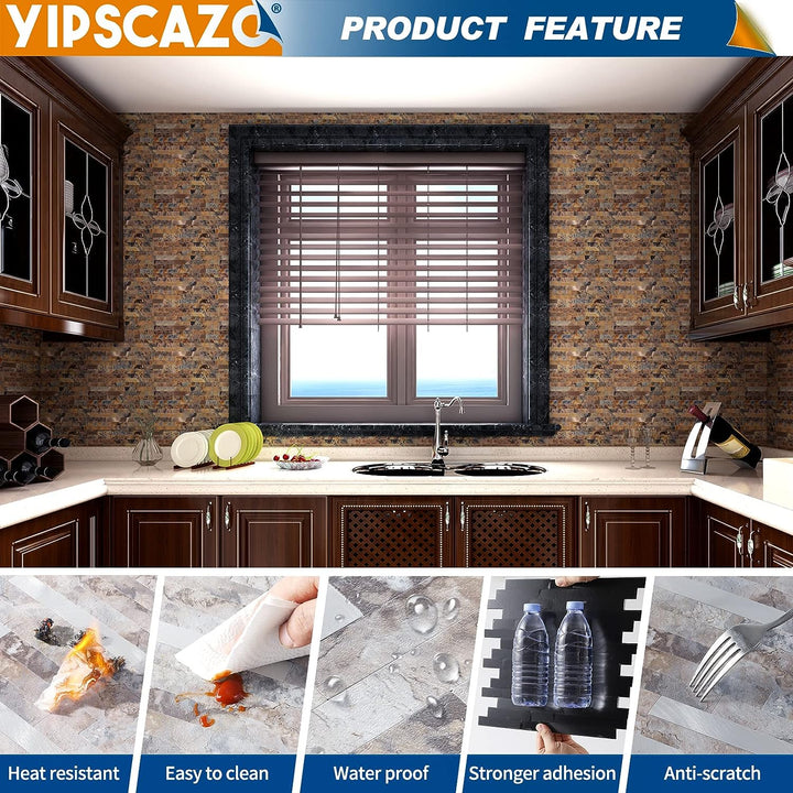 PVC kitchen backsplash back adhesive Linear Blend in Rusty