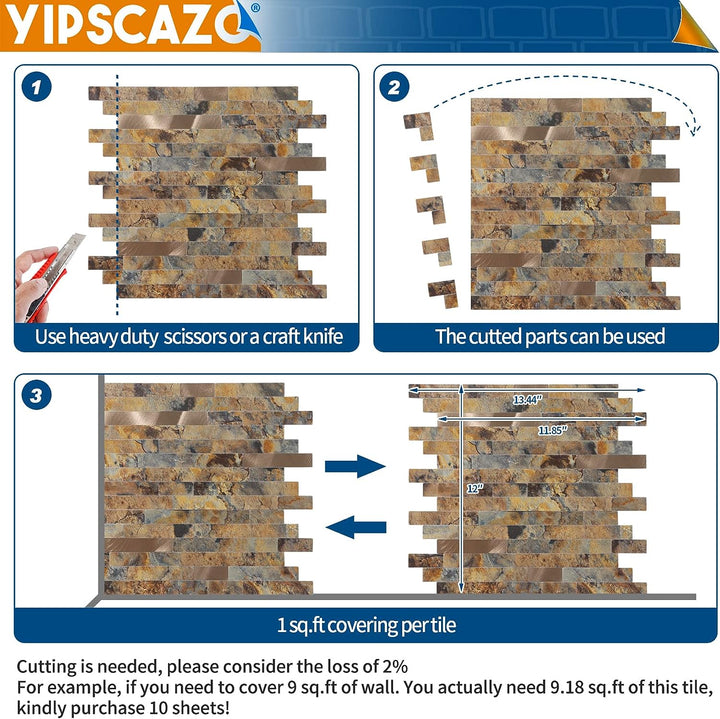 PVC backsplash tile size image Linear Blend in Rusty