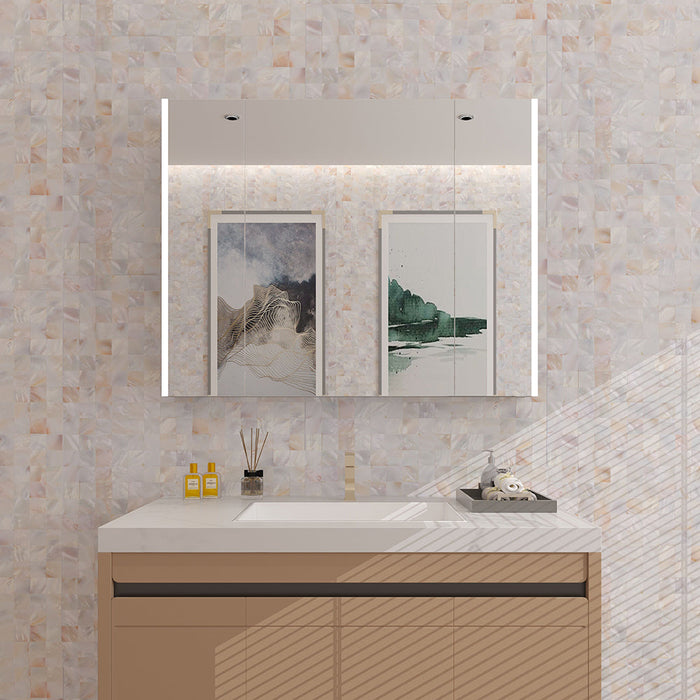 mother pearl of tile stick on bathroom