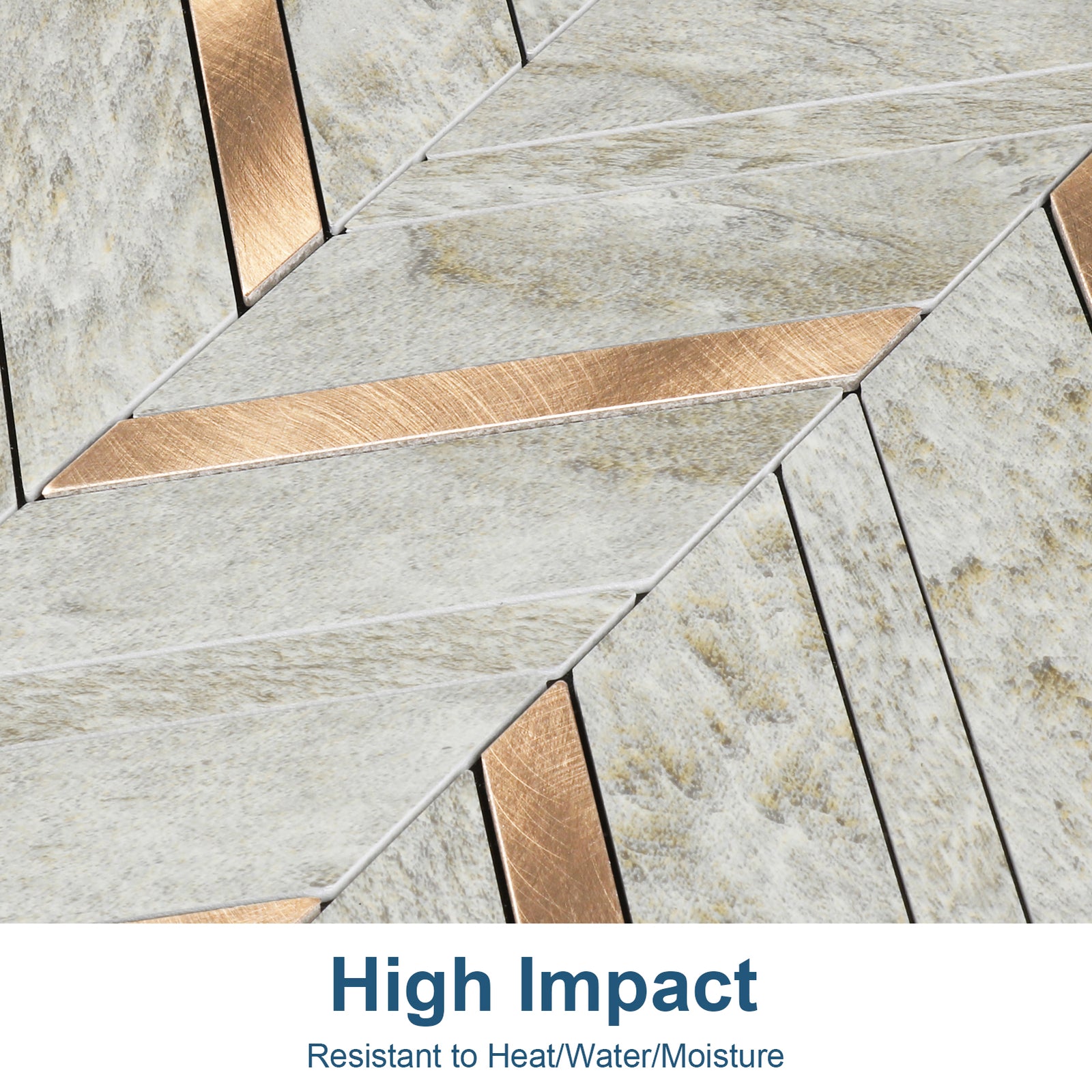 Herringbone Backsplash Peel and Stick Tile Detail