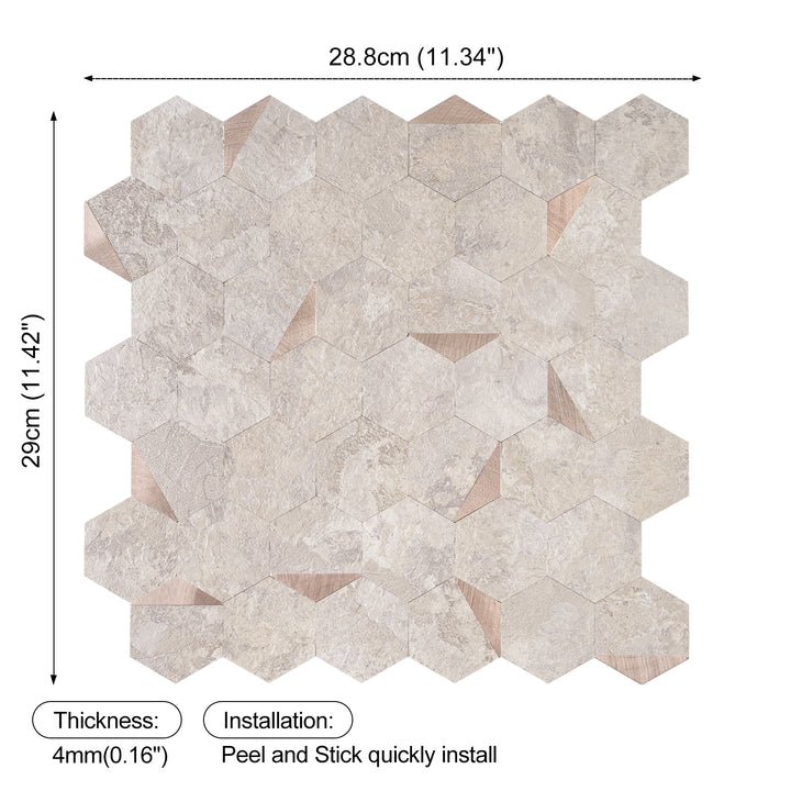 Size chart for self-adhesive wall tiles