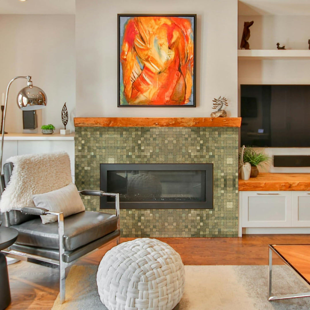 peel and stick tile for fireplace