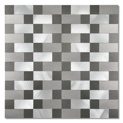silver & black peel and stick metal tile