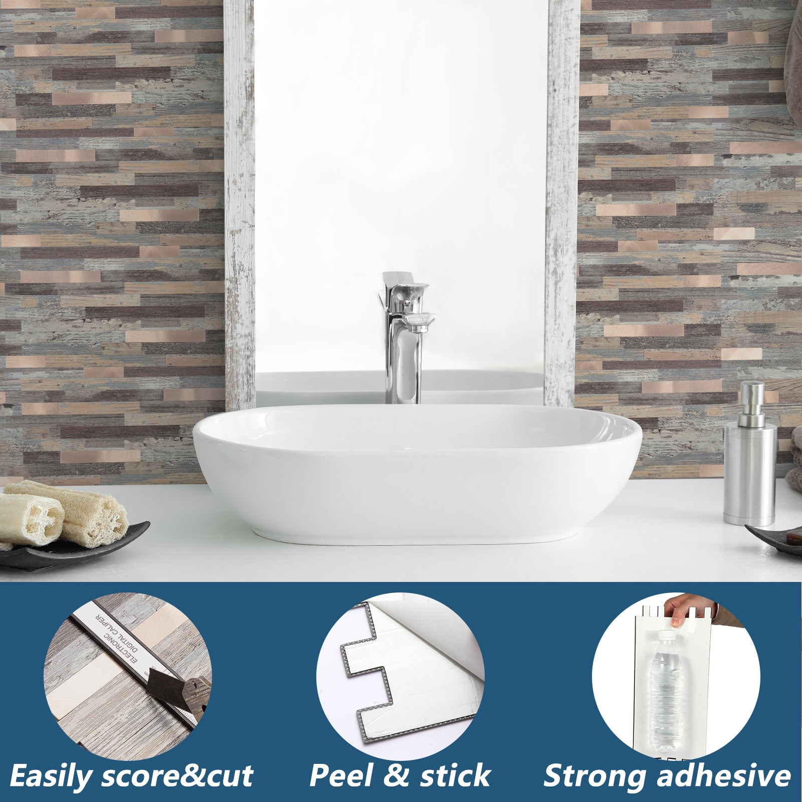 stick on bathroom tiles wall