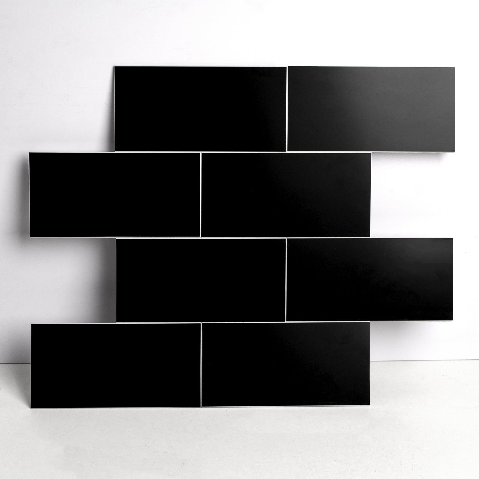 black peel and stick subway tile