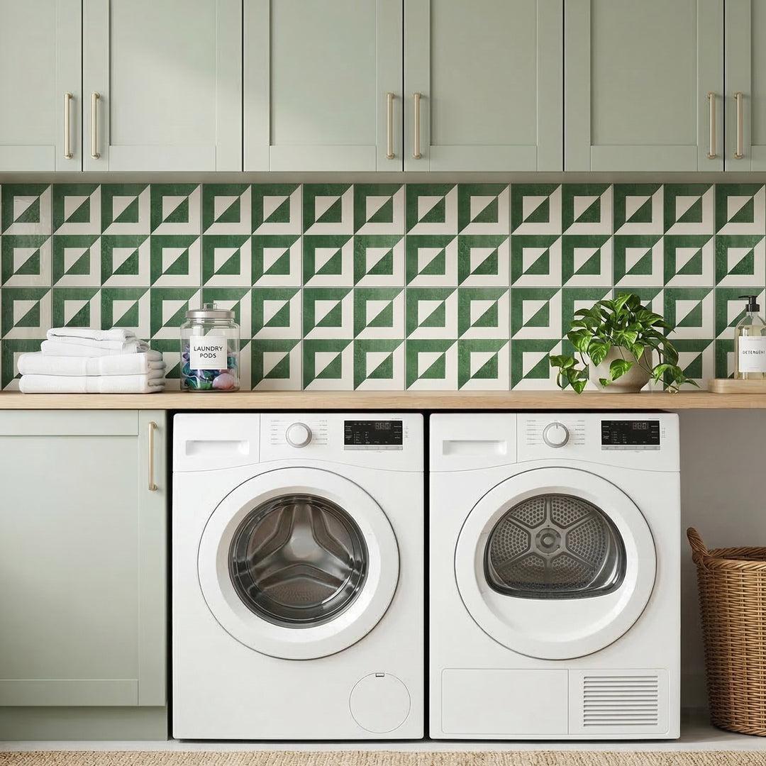 peel and stick tile for laundry room