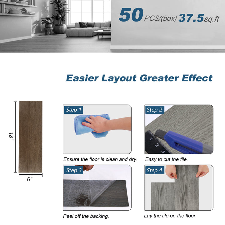 Dimensions guide for peel and stick floor tiles