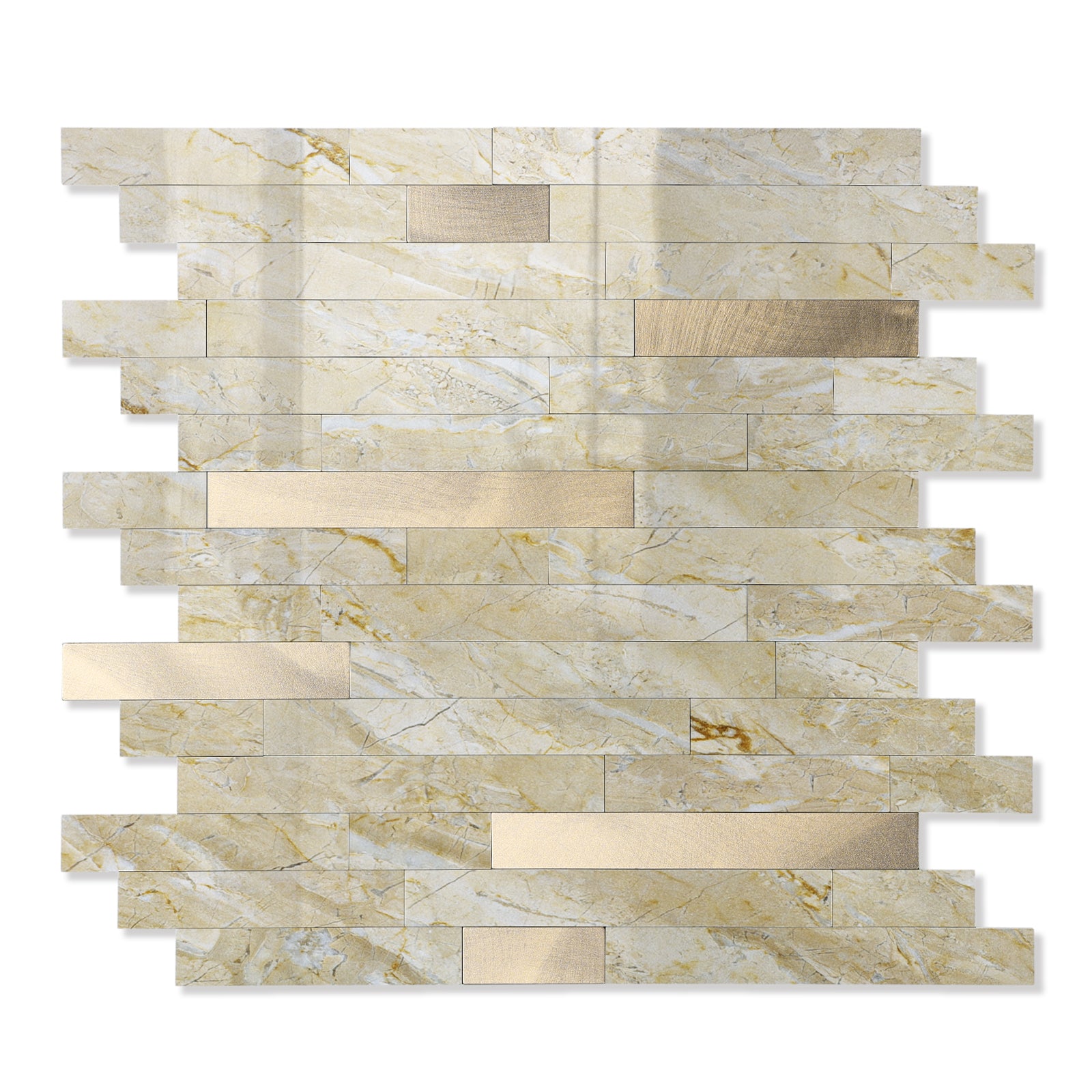Polished beige peel and stick tile