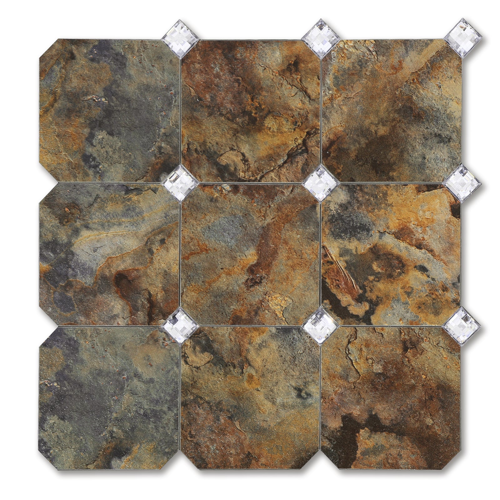 Rustic Peel and Stick Diamonds Tile