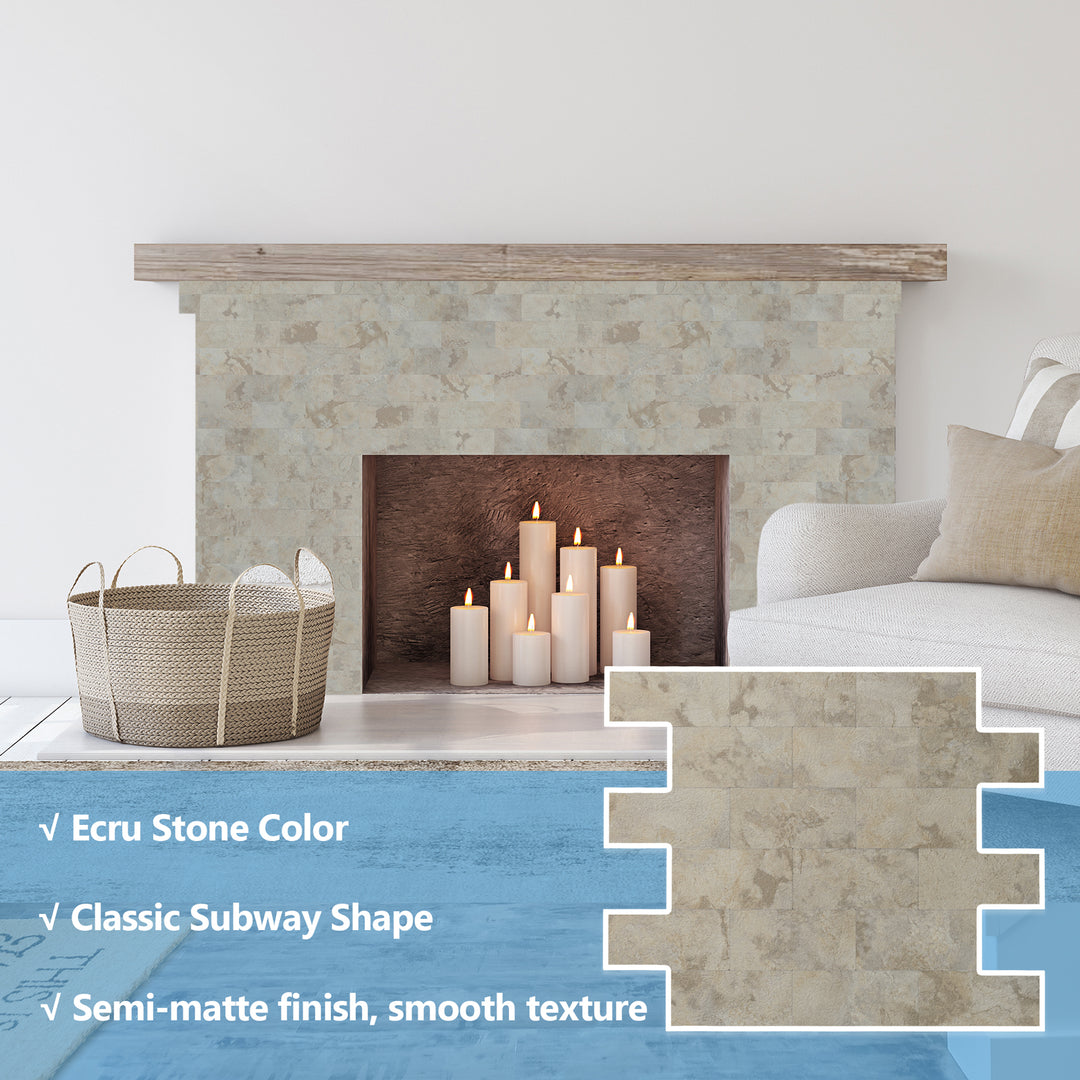 peel and stick fireplace tile
