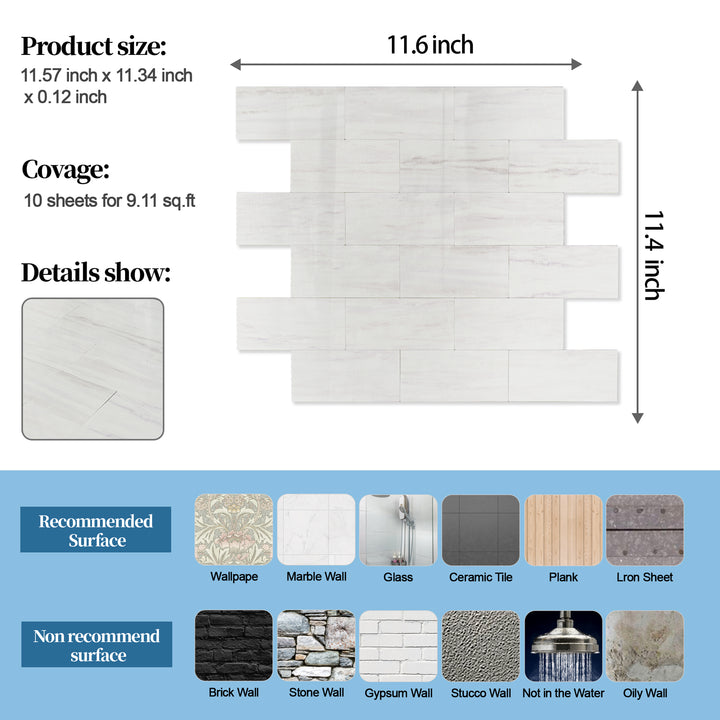subway tile size