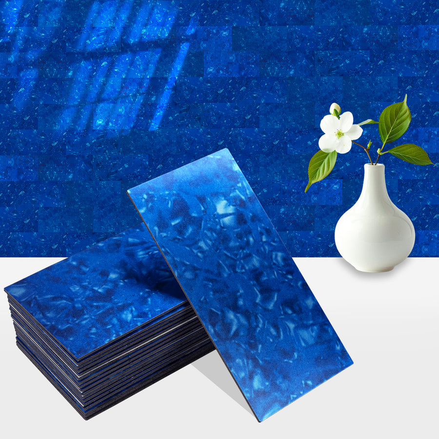 Starburst Blue Peel and Stick Backsplash Brick Subway Tile