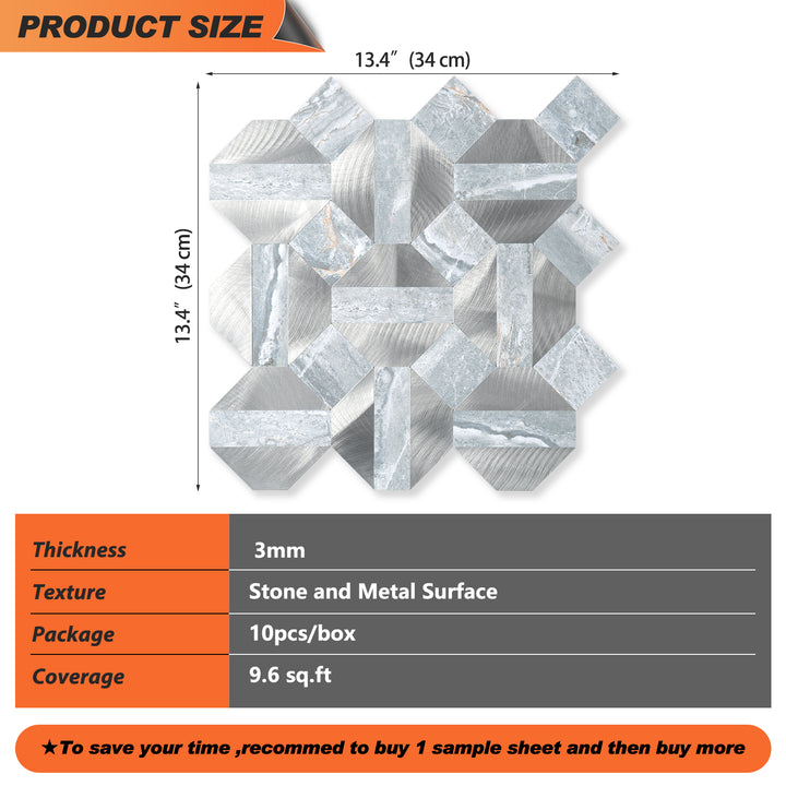 peel and stick tile size